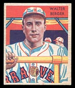 1934-1936 R327 Diamond Stars #25 Walter Berger (1935) Boston Braves - Front