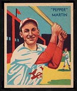 1934-1936 R327 Diamond Stars #26 “Pepper” Martin (1935) St. Louis Cardinals - Front