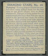 1934-1936 R327 Diamond Stars #26 “Pepper” Martin (1936) St. Louis Cardinals - Back