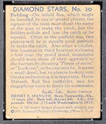 1934-1936 R327 Diamond Stars #30 “Heinie” Manush (1936) Boston Red Sox - Back