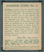 1934-1936 R327 Diamond Stars #31 “Ki-Ki” Cuyler (1935) Chicago Cubs - Back