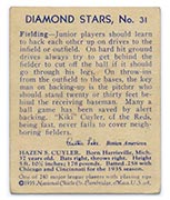 1934-1936 R327 Diamond Stars #31 “Ki-Ki” Cuyler (1936) Cincinnati Reds - Back