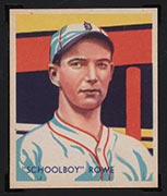 1934-1936 R327 Diamond Stars #33 “Schoolboy” Rowe (1935) Detroit Tigers - Front
