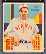 1934-1936 R327 Diamond Stars #39 Carl Hubbell (1935) New York Giants - Front