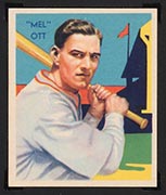 1934-1936 R327 Diamond Stars #50 Mel Ott (1935) New York Giants - Front