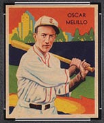 1934-1936 R327 Diamond Stars #53 Oscar Melillo (1935) St. Louis Browns - Front