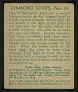 1934-1936 R327 Diamond Stars #55 Tony Cuccinello (1935) Brooklyn Dodgers - Back