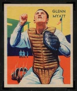 1934-1936 R327 Diamond Stars #58 Glenn Myatt (1935) Cleveland Indians - Front