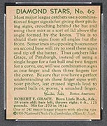 1934-1936 R327 Diamond Stars #69 Earl Grace (1935) Pittsburgh Pirates - Back