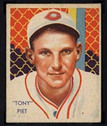 1934-1936 R327 Diamond Stars #72 Tony Piet (1935) Chicago White Sox - Front