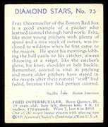 1934-1936 R327 Diamond Stars #73 “Fritz” Ostermueller (1936) Boston Red Sox - Back