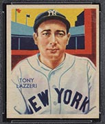 1934-1936 R327 Diamond Stars #74 Tony Lazzeri (1935, blue back) New York Yankees - Front