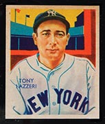 1934-1936 R327 Diamond Stars #74 Tony Lazzeri (1935, green back) New York Yankees - Front