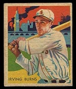 1934-1936 R327 Diamond Stars #75 Irving “Jack” Burns (1935, blue back) St. Louis Browns - Front