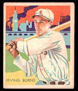 1934-1936 R327 Diamond Stars #75 Irving “Jack” Burns (1935, green back) St. Louis Browns - Front
