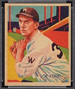 1934-1936 R327 Diamond Stars #78 Joe Kuhel (1935, blue back) Washington Senators - Front