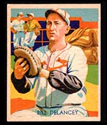 1934-1936 R327 Diamond Stars #81 Bill Delancey (1935, blue back) St. Louis Cardinals - Front
