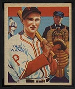 1934-1936 R327 Diamond Stars #83 Paul Waner (1935, blue back) Pittsburgh Pirates - Front
