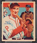 1934-1936 R327 Diamond Stars #83 Paul Waner (1935, green back) Pittsburgh Pirates - Front