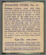 1934-1936 R327 Diamond Stars #97 Al Lopez (1936) Boston Braves - Back