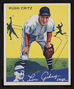 1934 Goudey #17 Hugh Kritz New York Giants - Front