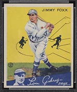 1934 Goudey #1 Jimmy Foxx Philadelphia Athletics - Front