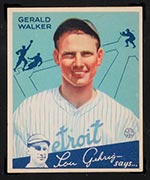 1934 Goudey #26 Gerald Walker Detroit Tigers - Front