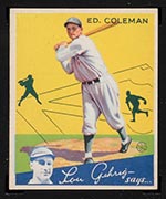1934 Goudey #28 Ed Coleman Philadelphia Athletics - Front