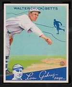 1934 Goudey #36 Walter (Huck) Betts Boston Braves - Front