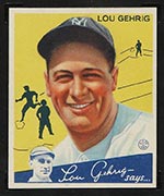 1934 Goudey #37 Lou Gehrig New York Yankees - Front