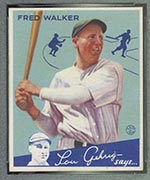 1934 Goudey #39 Fred Walker New York Yankees - Front
