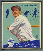 1934 Goudey #40 John Stone Washington Senators - Front