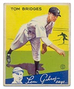 1934 Goudey #44 Tom Bridges Detroit Tigers - Front