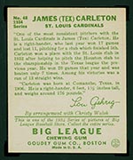 1934 Goudey #48 James (Tex) Carleton St. Louis Cardinals - Back