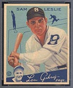 1934 Goudey #49 Sam Leslie Brooklyn Dodgers - Front