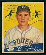 1934 Goudey #50 Walter Beck Brooklyn Dodgers - Front