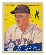 1934 Goudey #53 George Watkins New York Giants - Front