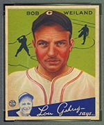 1934 Goudey #67 Bob Weiland Cleveland Indians - Front