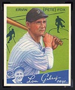 1934 Goudey #70 Ervin (Pete) Fox Detroit Tigers - Front