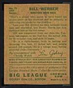 1934 Goudey #75 Bill Werber Boston Red Sox - Back