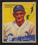 1934 Goudey #78 Frank (Pinkey) Higgins Philadelphia Athletics - Front