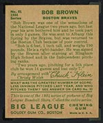 1934 Goudey #81 Bob Brown Boston Braves - Back