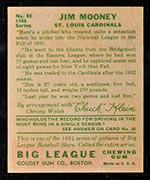 1934 Goudey #83 Jim Mooney St. Louis Cardinals - Back