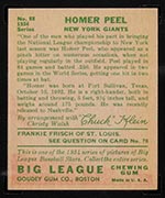 1934 Goudey #88 Homer Peel New York Giants - Back
