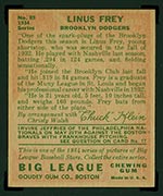 1934 Goudey #89 Linus Frey Brooklyn Dodgers - Back