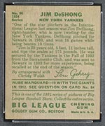 1934 Goudey #96 Jim DeShong New York Yankees - Back