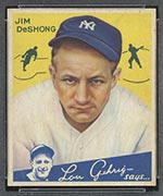 1934 Goudey #96 Jim DeShong New York Yankees - Front