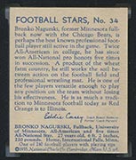 1935 National Chicle #34 Bronko Nagurski Chicago Bears - Back