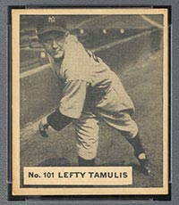 1936 V355 World Wide Gum #101 “Lefty” Tamulis New York Yankees - Front
