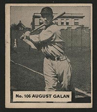 1936 V355 World Wide Gum #106 August Galan Chicago Cubs - Front